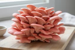Pink Oyster mushrooms used for species cultivation comparison
